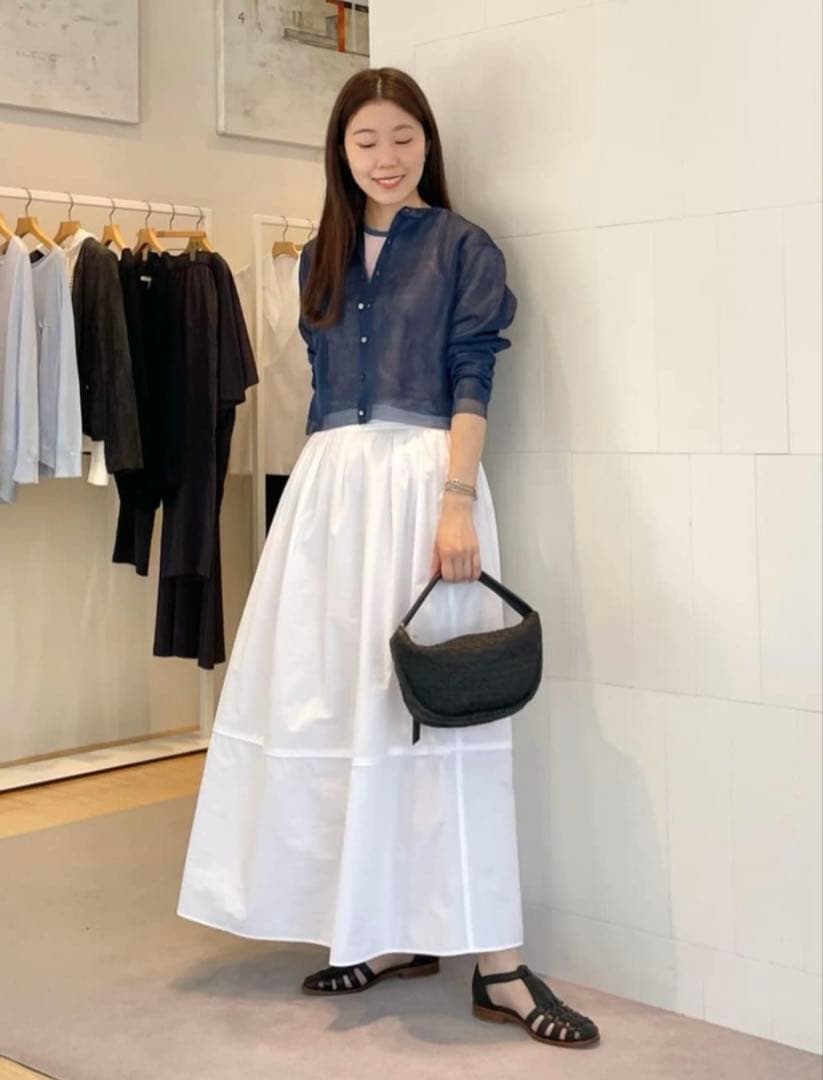 【TOMORROW LAND】クリスピータフタ ギャザーマキシスカート　36