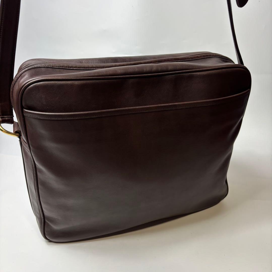 【美品】オールドコーチ　メッセンジャーバッグ　オールレザー　ブラウン　斜め掛け