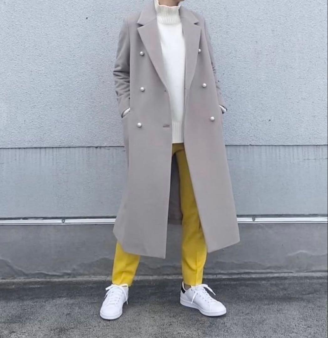 ユナイテッドアローズ　パールモチーフボタン　テーラードコート　チェスターコート