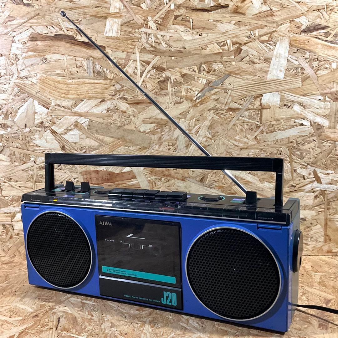 AIWA CS-J20 青 ラジカセ　AM・FM受信OK レトロ ジャンク