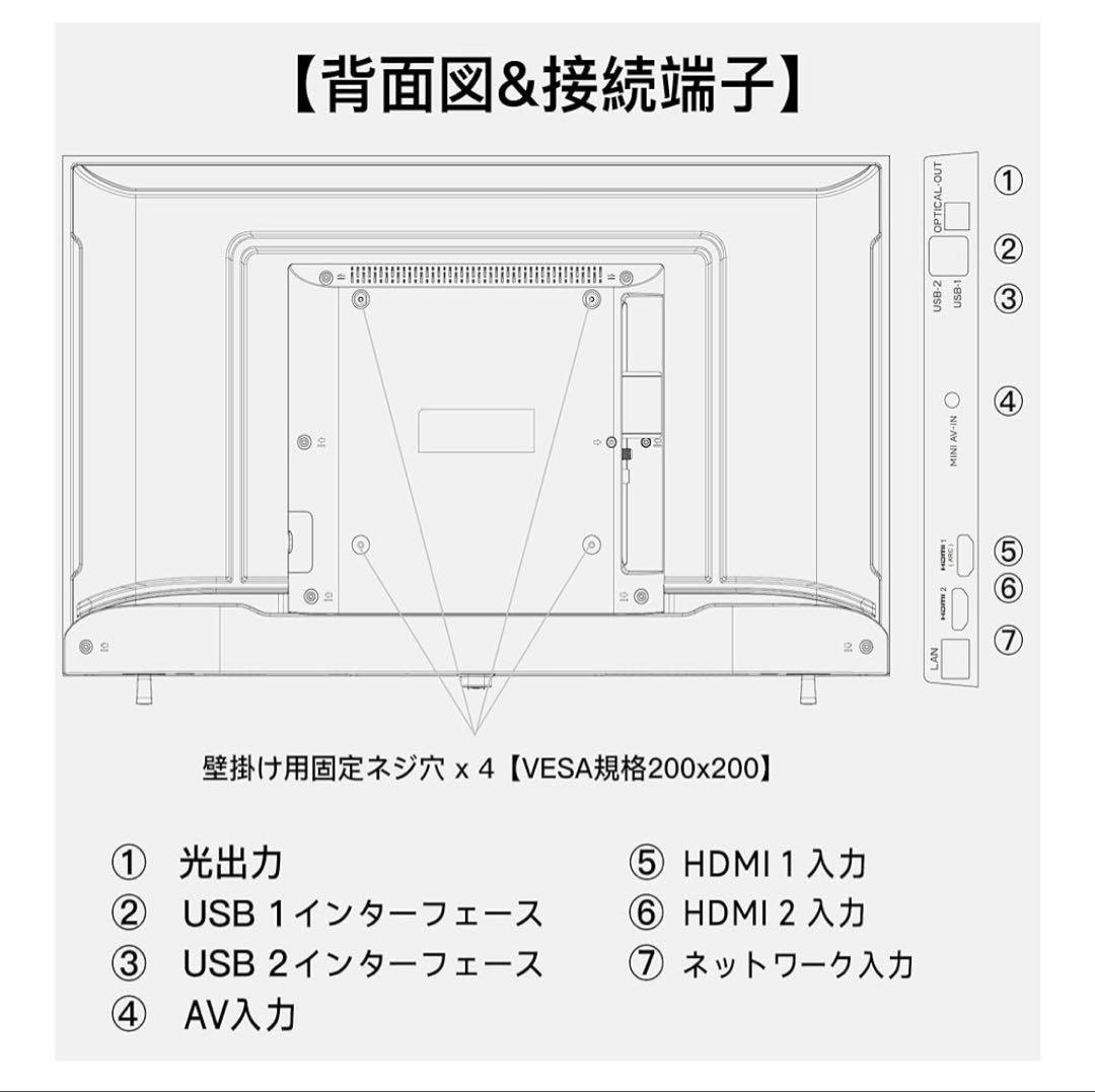 FPD チューナーレステレビ 32V型 【2024年製】