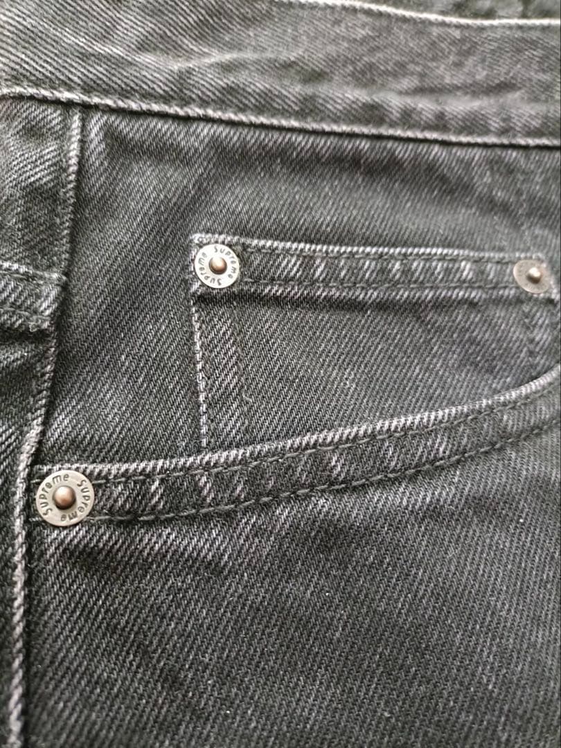 34:Supreme Baggy Jean 25SS Black バギージーンズ