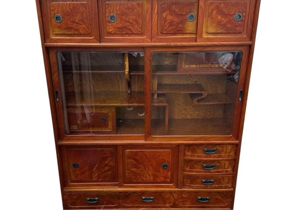 タンス 和風 茶箪笥 国産 茶ダンス 日本製 和茶棚 完成品 リビングボード