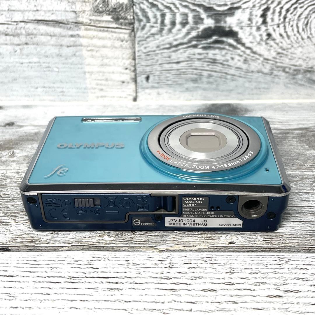 【極美品】オリンパス FE-4030 ライトブルー バッテリー 充電器付き