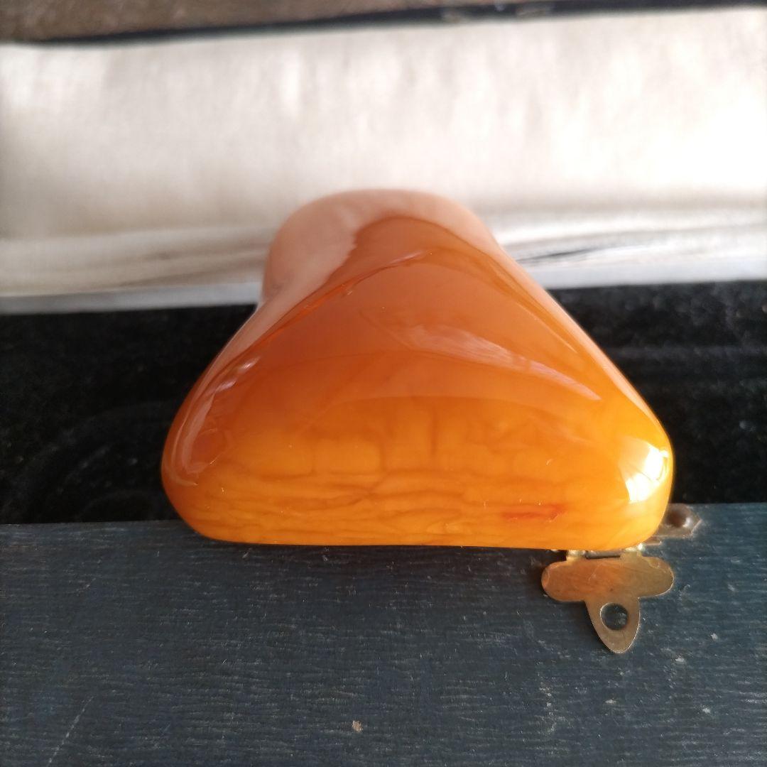 大振り ロイヤルアンバー 天然琥珀 ブローチ ヴィンテージ