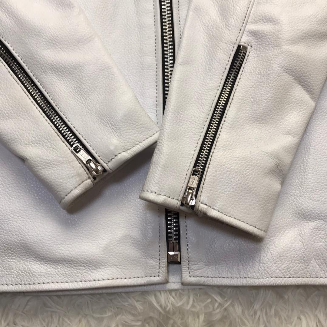 Freedom ライダースジャケット バッファローレザー 水牛革ジャン ホワイト