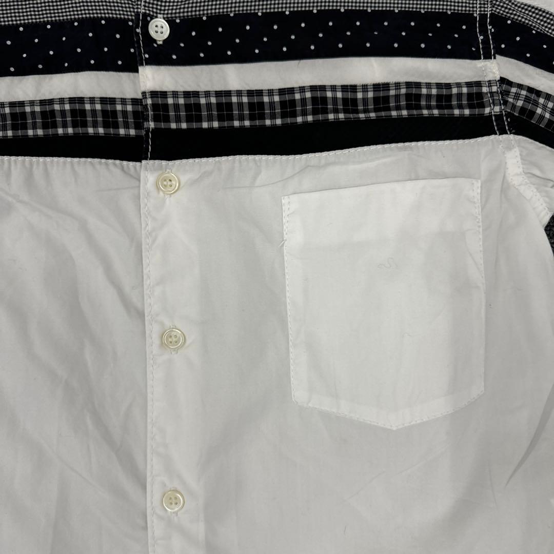 299コムデギャルソンオム　ホワイト ストライプ 長袖シャツ