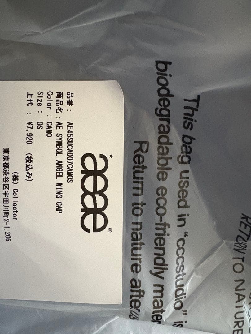 AE SYMBOL ANGEL WING CAP [CAMO] aeaeキャップ