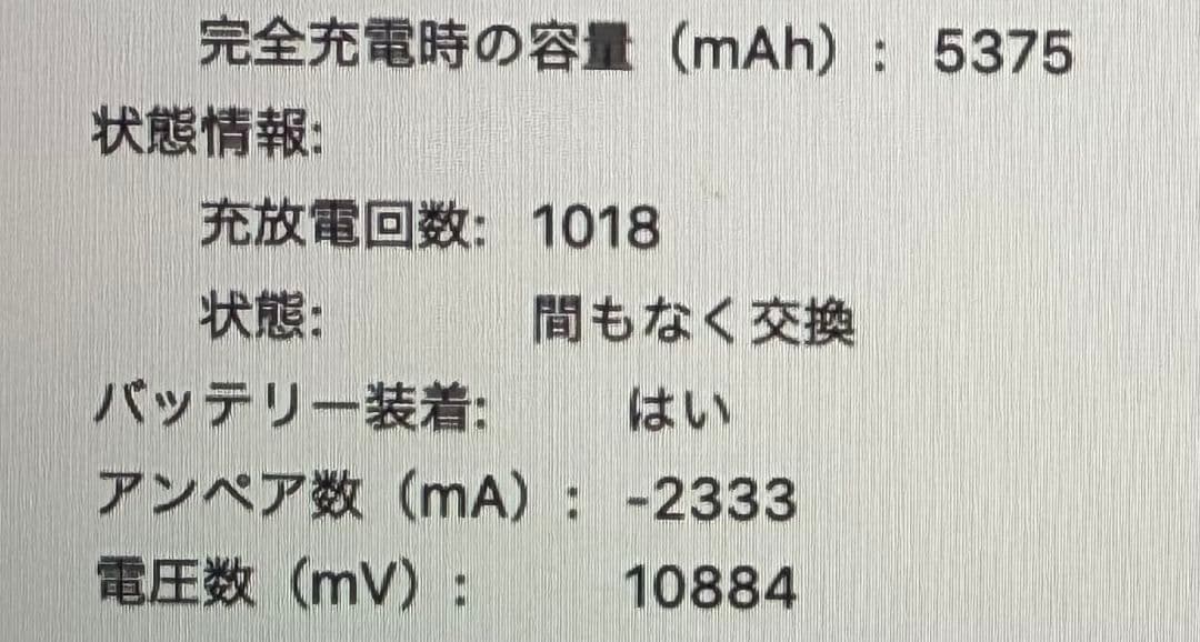 MacBook本体 MacBook Pro 2018 15.4inch
