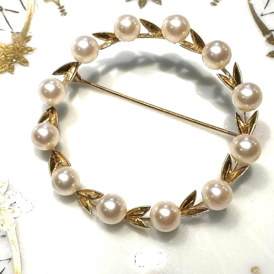 K14 あこや真珠ベビーパールブローチ