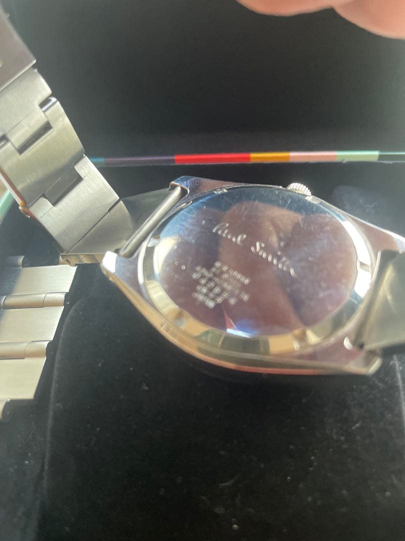 【電池新品美品】ポールスミス腕時計40㎜シルバーファイブアイズ、メンズレディース