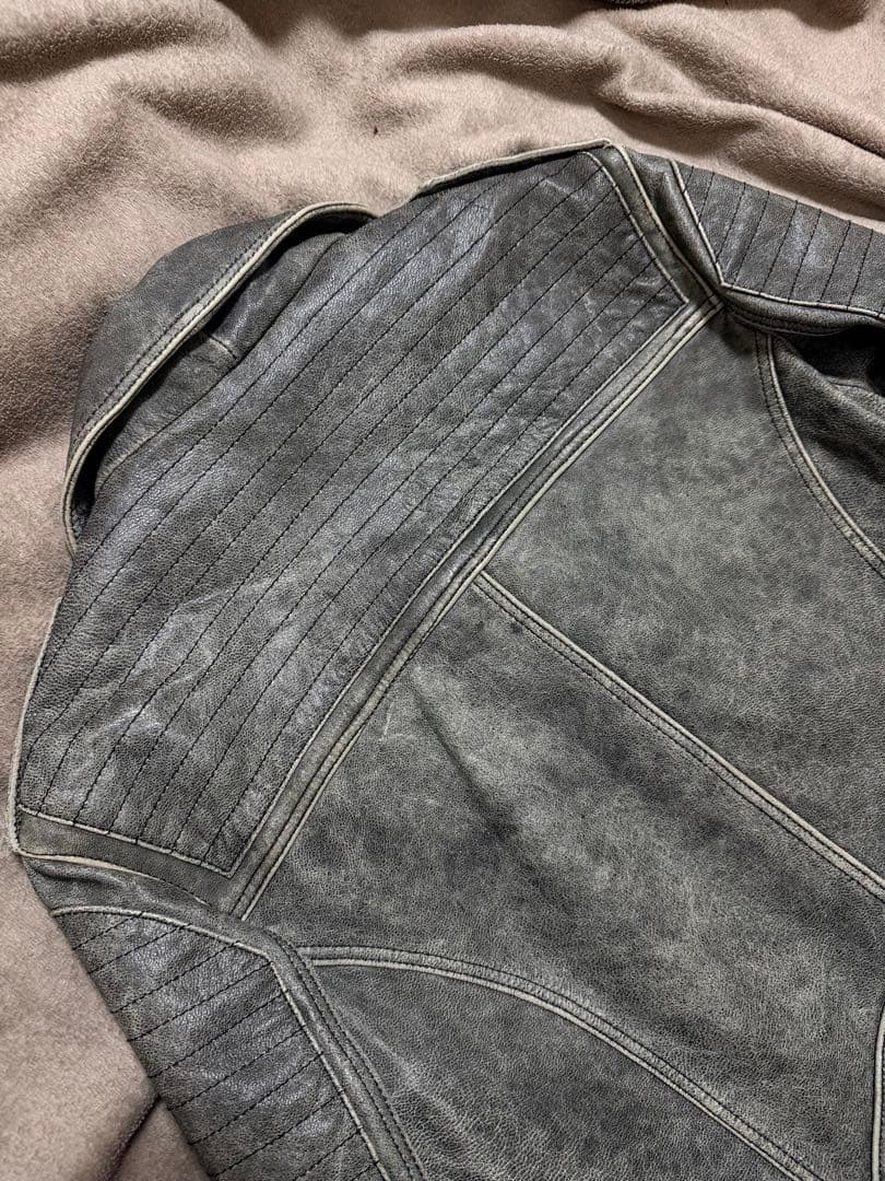 美品 206 HOMME グレー 限定 ヤギ革 レザーダブルライダースジャケット