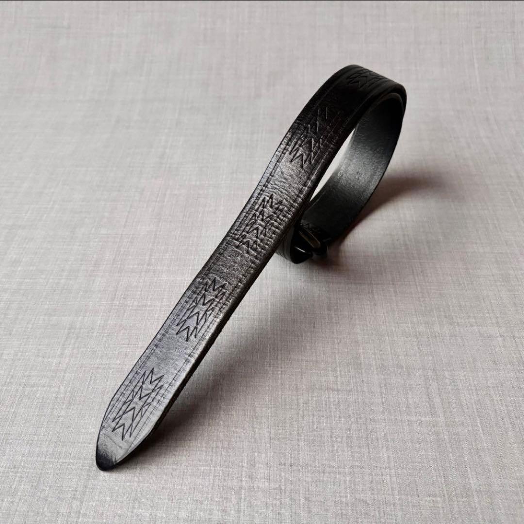 【希少】RALPH LAUREN ネイティブ柄 レザーベルト ブラック