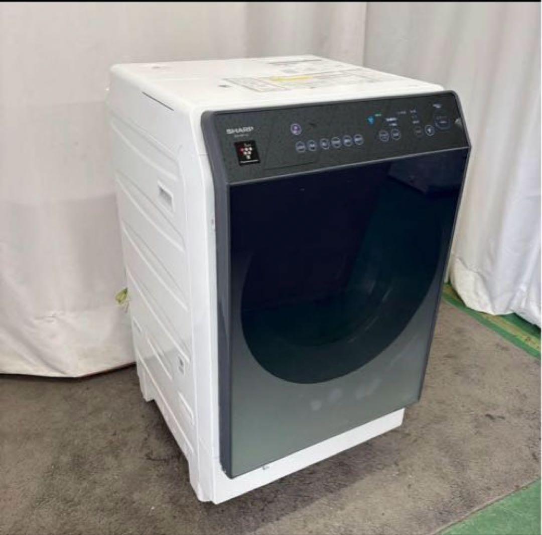 77　設置無料　ドラム式洗濯機　SHARP　11キロ　安い　左開　中古　綺麗
