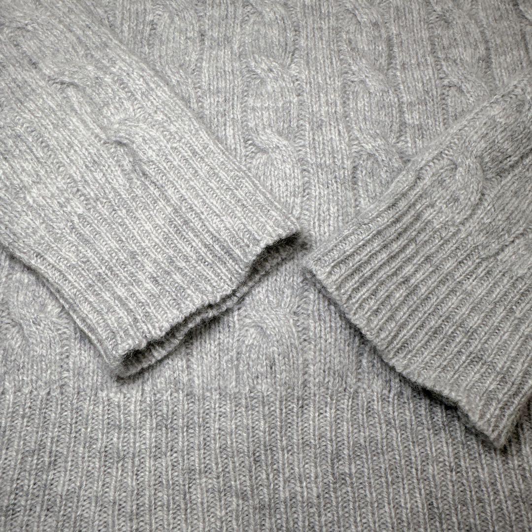 現行✨POLO RALPH LAURENカシミヤケーブルニット Mサイズ グレー