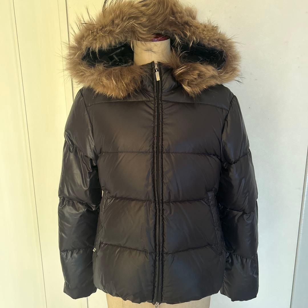 デュペチカ　ダウンジャケット　フード付き ブラック　40