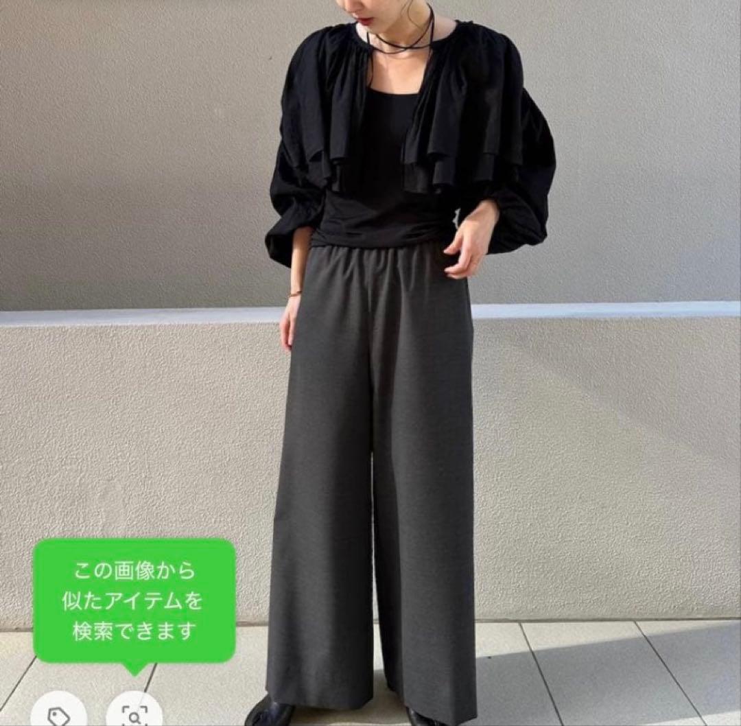 美品★カレンソロジー★ショートギャザーブラウス★ネイビー