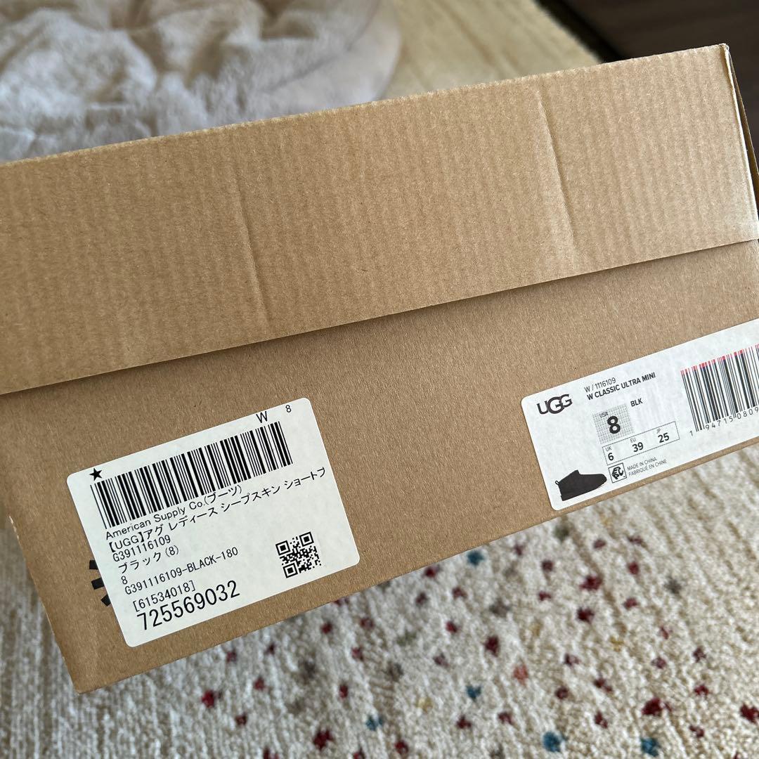 UGG シープスキンブーツ クラシックウルトラミニ ブラック 25cm