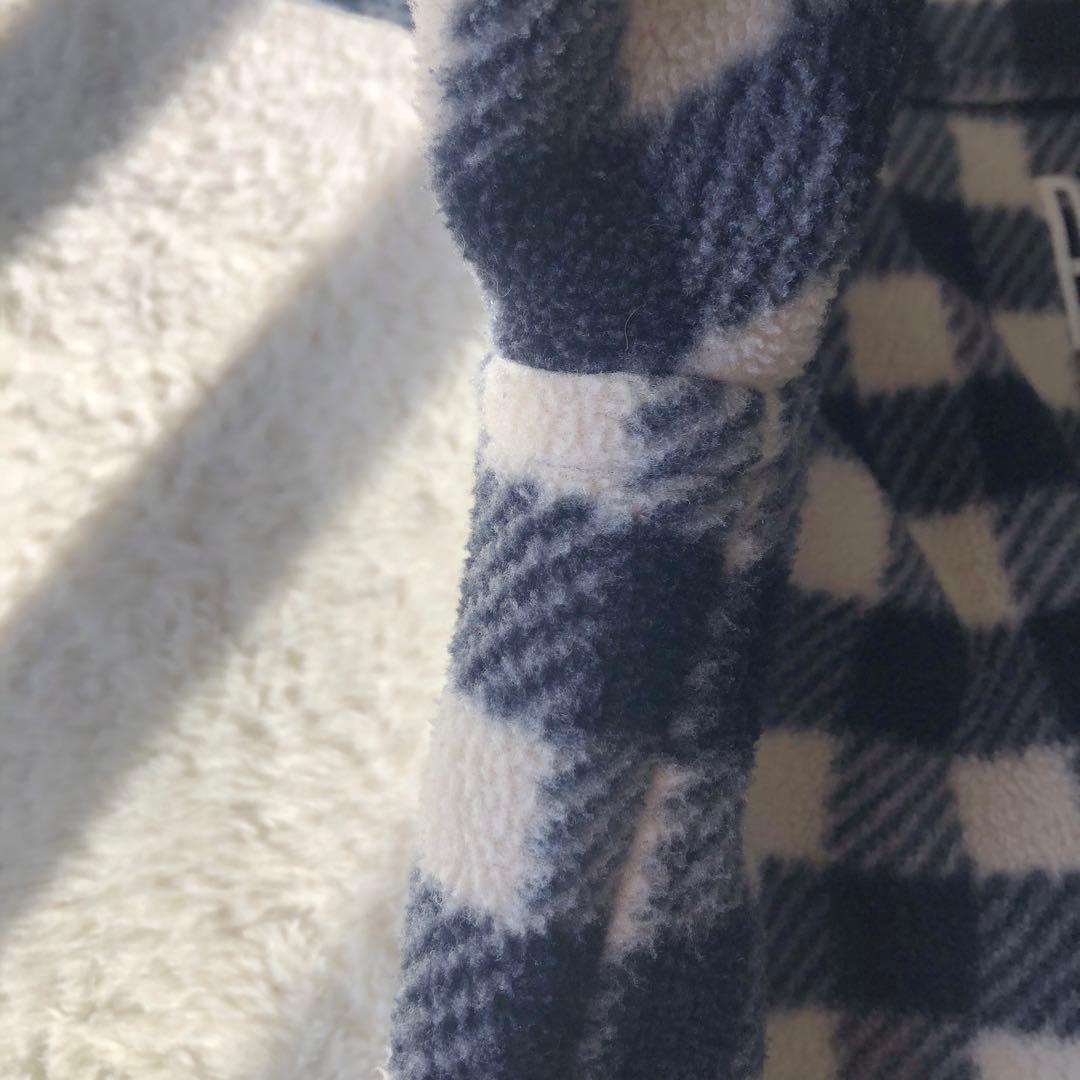 ピンクハウス　ダッフルコート　ゆったりシルエット　ブランドロゴ刺繍　チェック柄