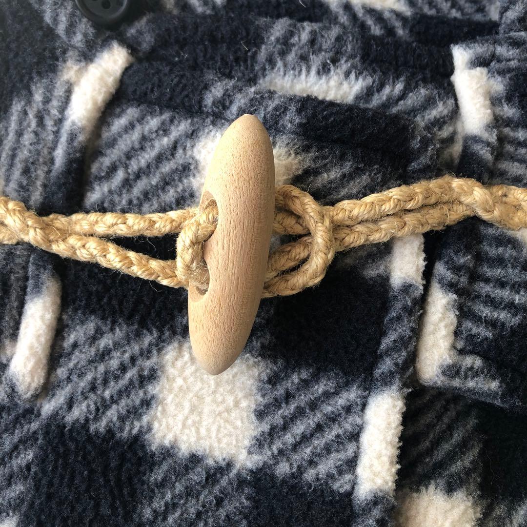 ピンクハウス　ダッフルコート　ゆったりシルエット　ブランドロゴ刺繍　チェック柄