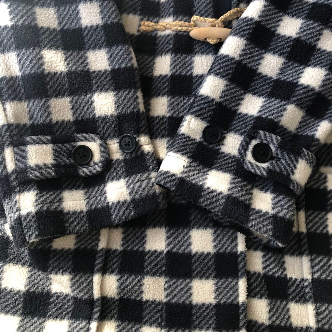 ピンクハウス　ダッフルコート　ゆったりシルエット　ブランドロゴ刺繍　チェック柄