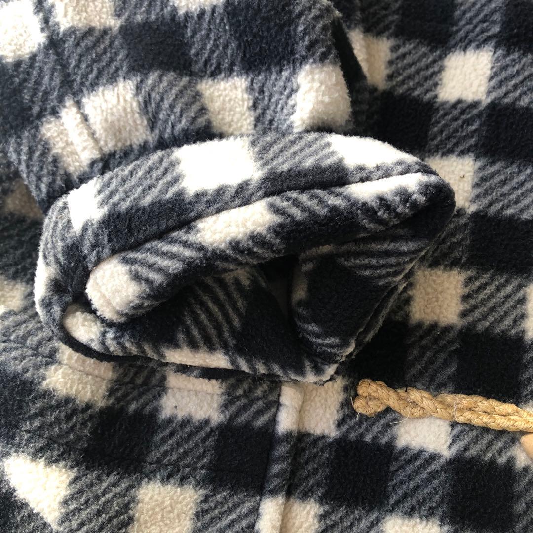 ピンクハウス　ダッフルコート　ゆったりシルエット　ブランドロゴ刺繍　チェック柄