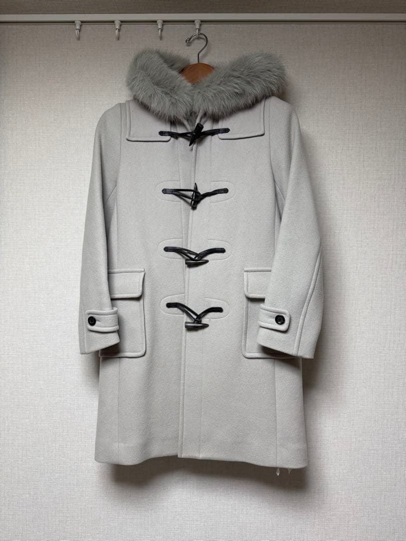SHIPS グレー ファー付き ダッフルコート　36サイズ