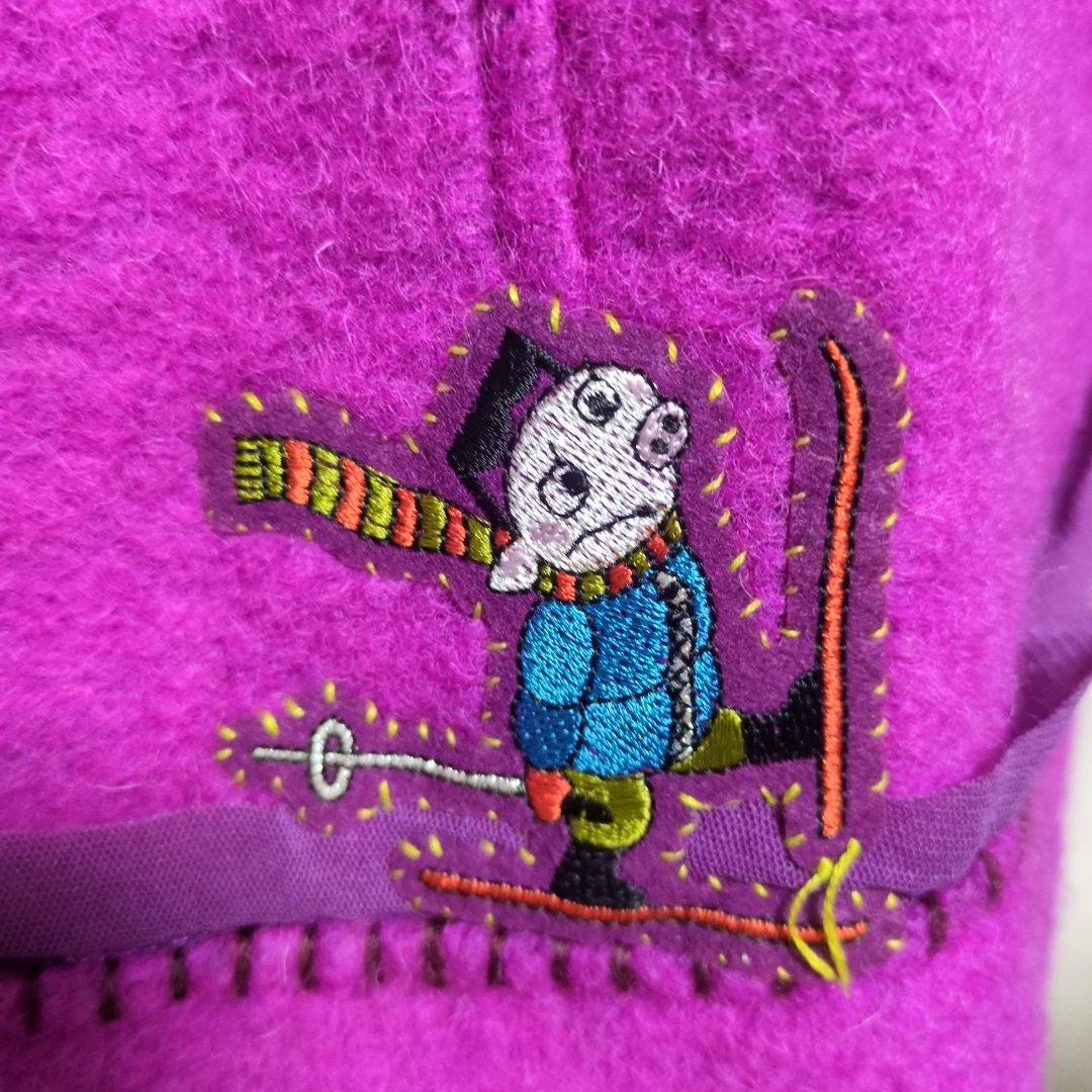 専用。アルベロベロ♥️ぶたさん可愛い裏地紫色フード付きキラキラダッフルコート