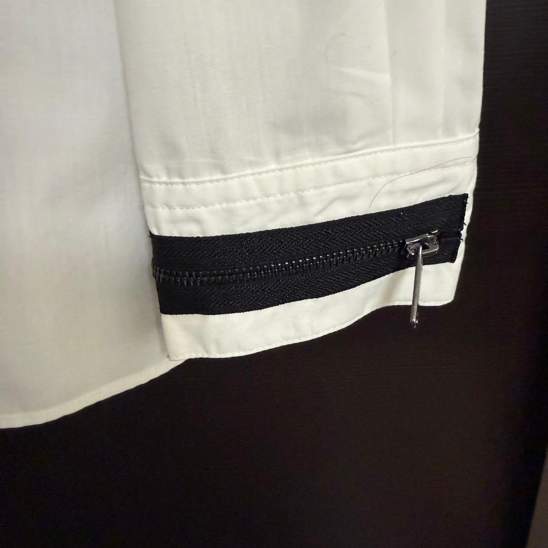 DimMoire ホワイト 長袖 ネクタイ付きシャツ