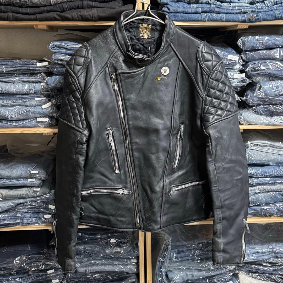 EAGLE 70s イングランド製 セミダブルライダースジャケット ロンジャン