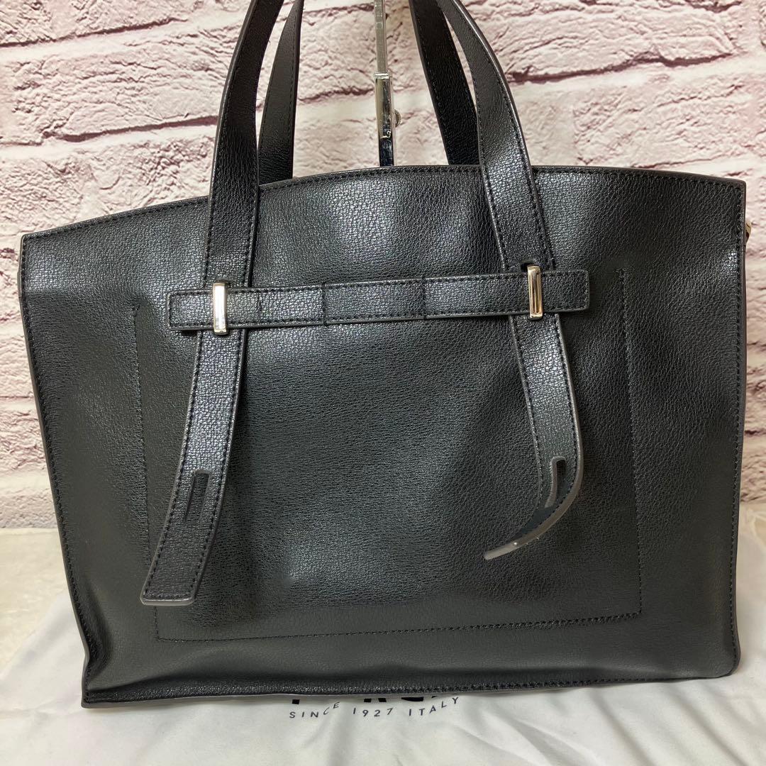 フルラ✨MAN ジョーヴェ L A4可 ３室 レザー 本革 黒 トートバッグ