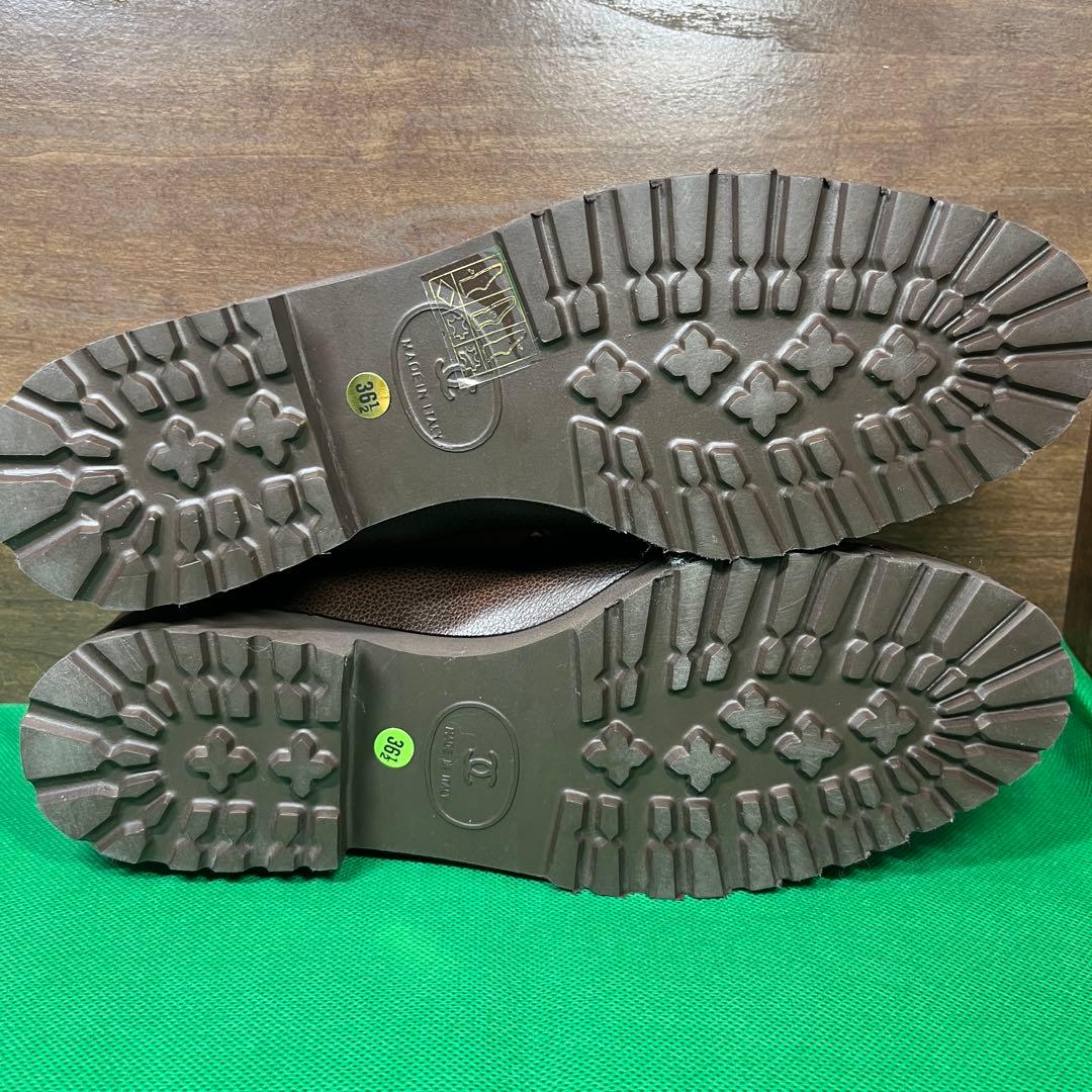 CHANEL ブラウンレザー ローファー 23.0cm