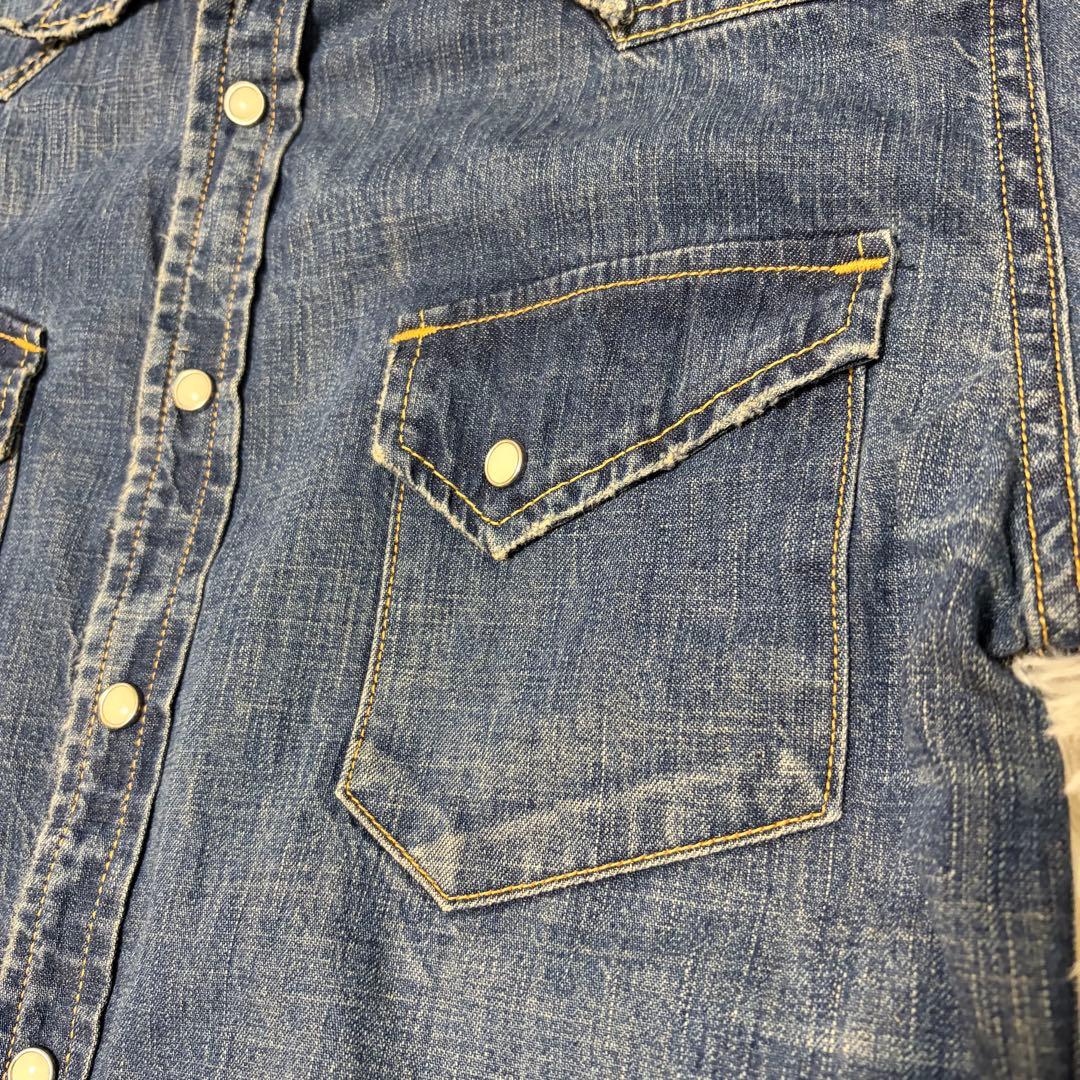 美品　REMI RELIEF デニムウェスタンシャツ L
