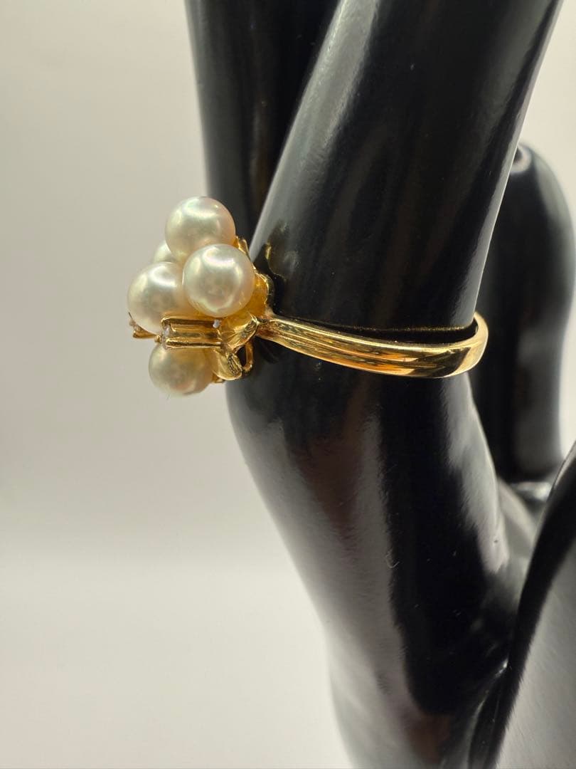 K18 パール ダイヤモンド リング 12号