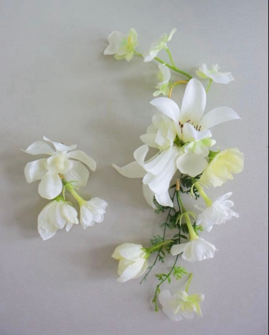 アーティフィシャルフラワー ブーケ イヤーカフ ブートニア　セット