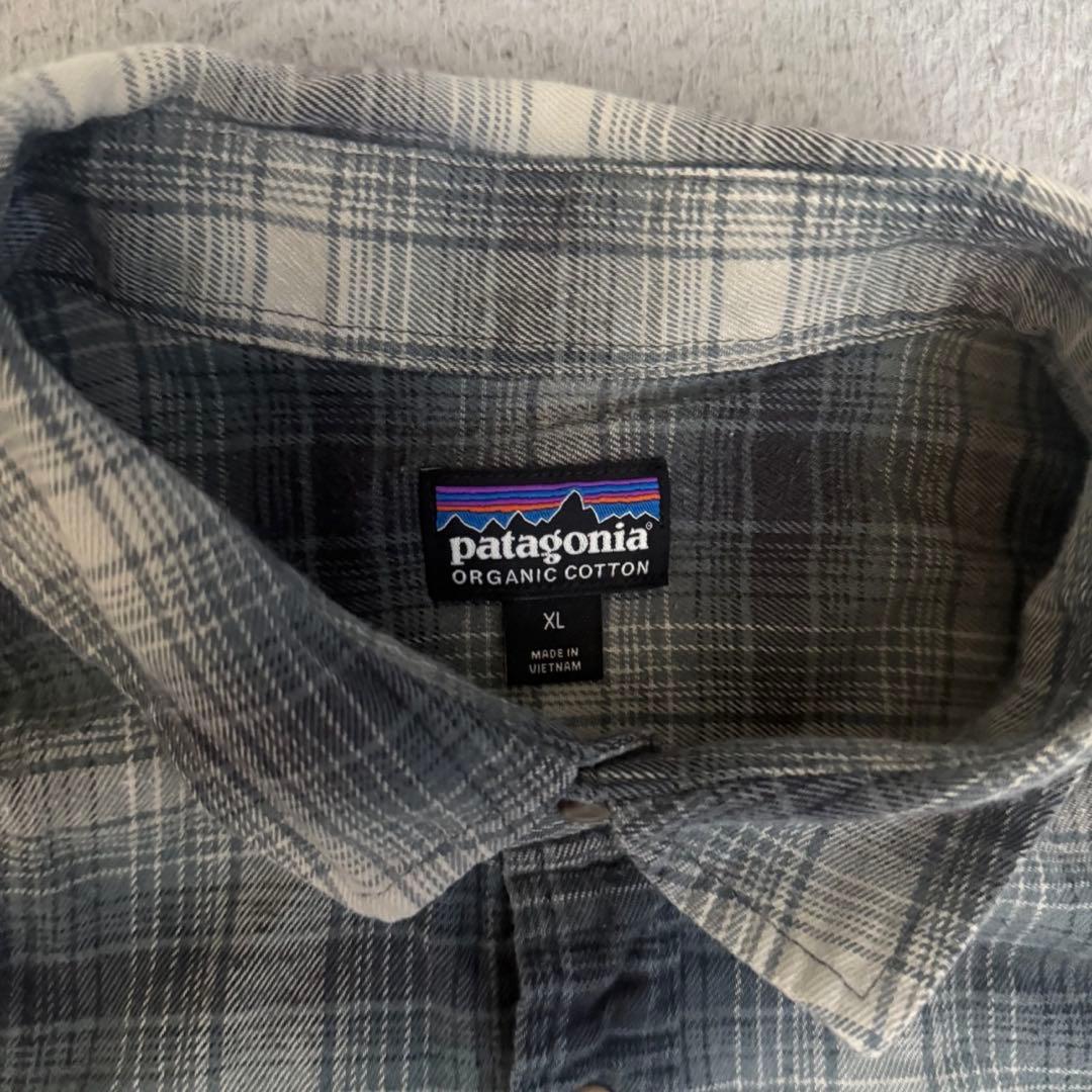 patagonia チェックシャツ　ネルシャツ　オンブレ風　XL