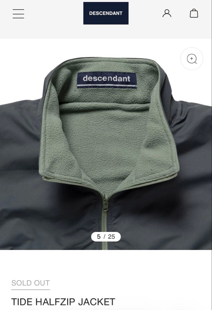 Y*U様 descendant ハーフジップジャケット フリース 1 GRAY