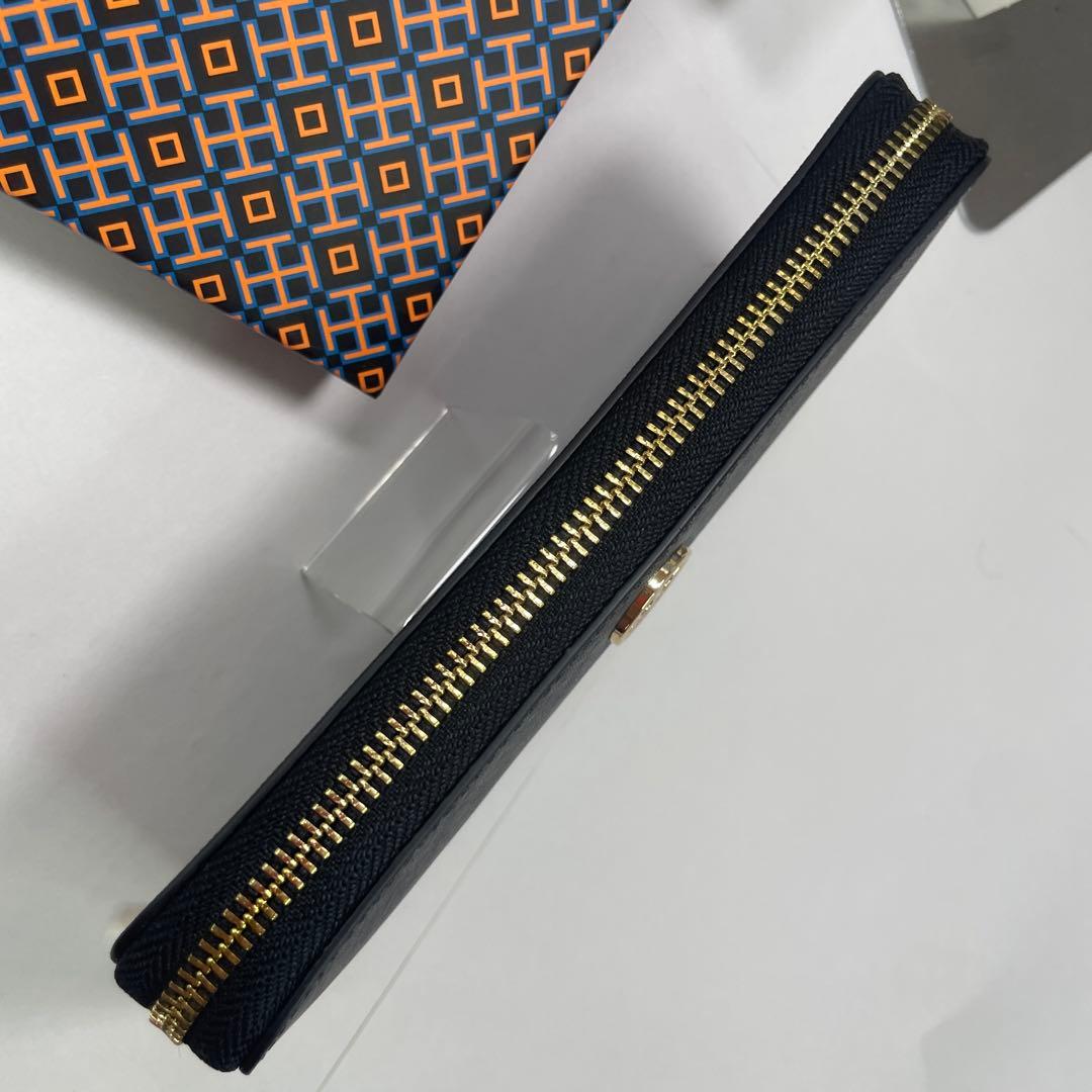 新品　トリーバーチ　長財布（黒）TORYBURCH ラウンドファスナー　ブラック