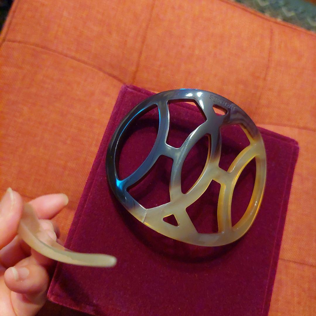 修理傷跡ありHERMESヘアアクセサリーバッファローホーンの鼈甲簪