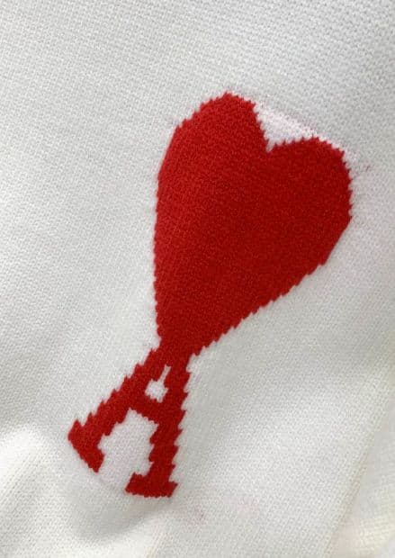 AMI PARIS ハート刺繍 ホワイトニットセーター M