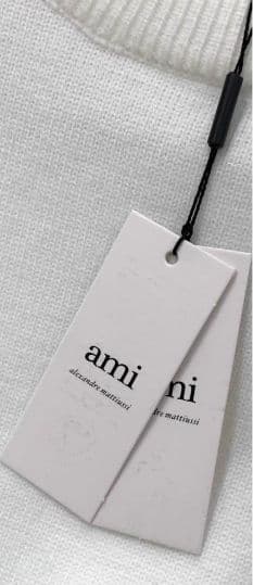 AMI PARIS ハート刺繍 ホワイトニットセーター M