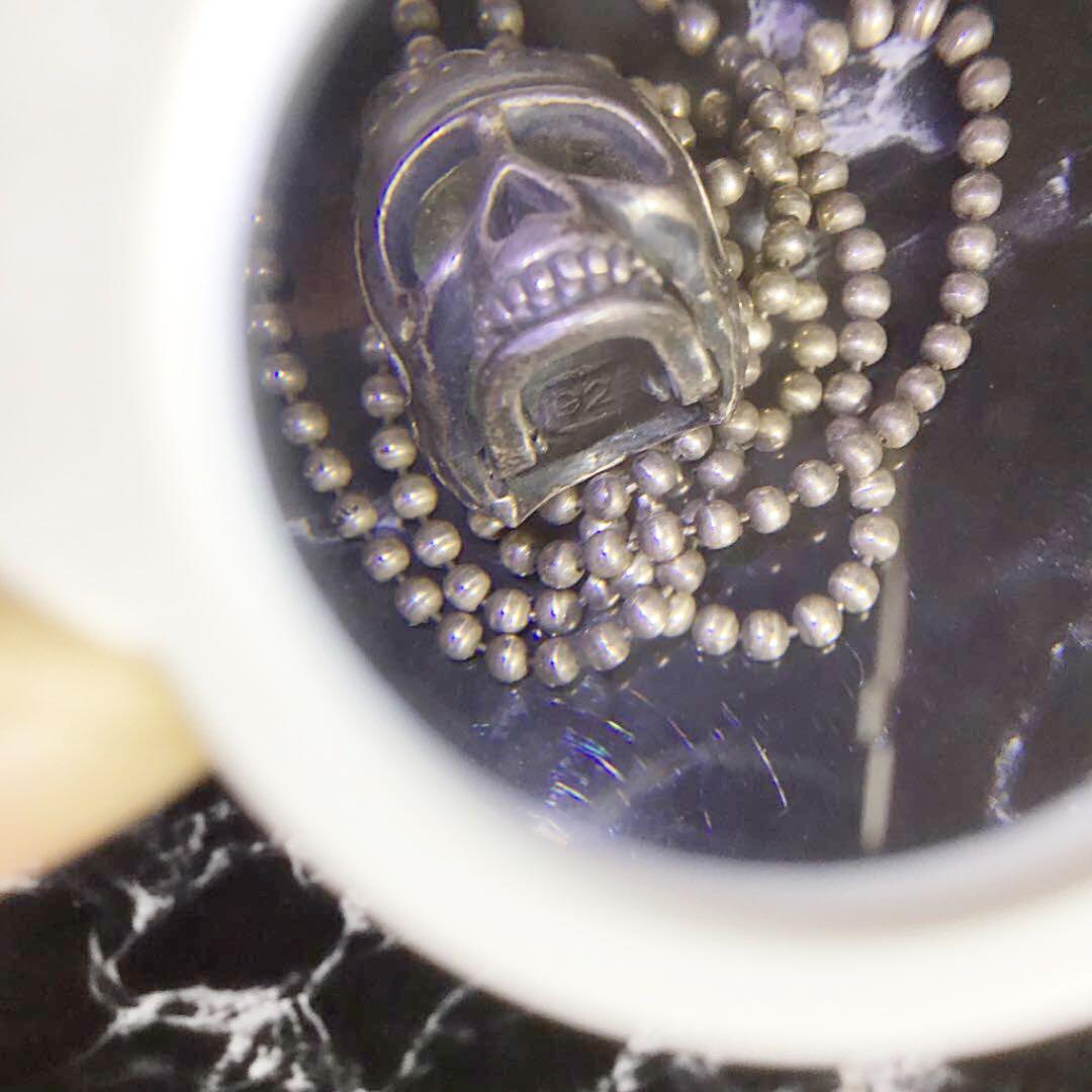 ロエン Roen Silver 925 スカル ボールチェーン ネックレス