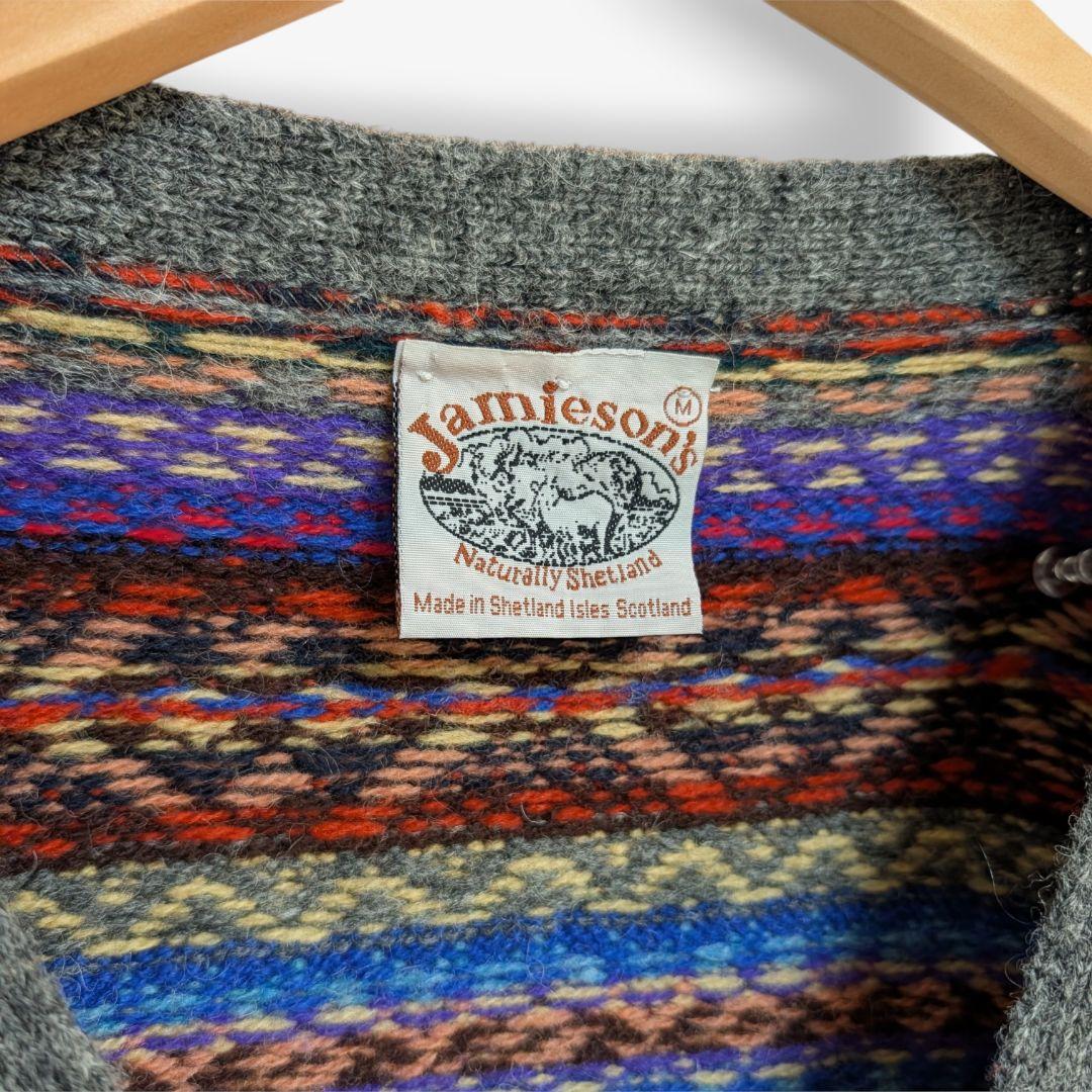 Jamieson's　ジャミーソンズ ニットカーディガン　M フェアアイル柄