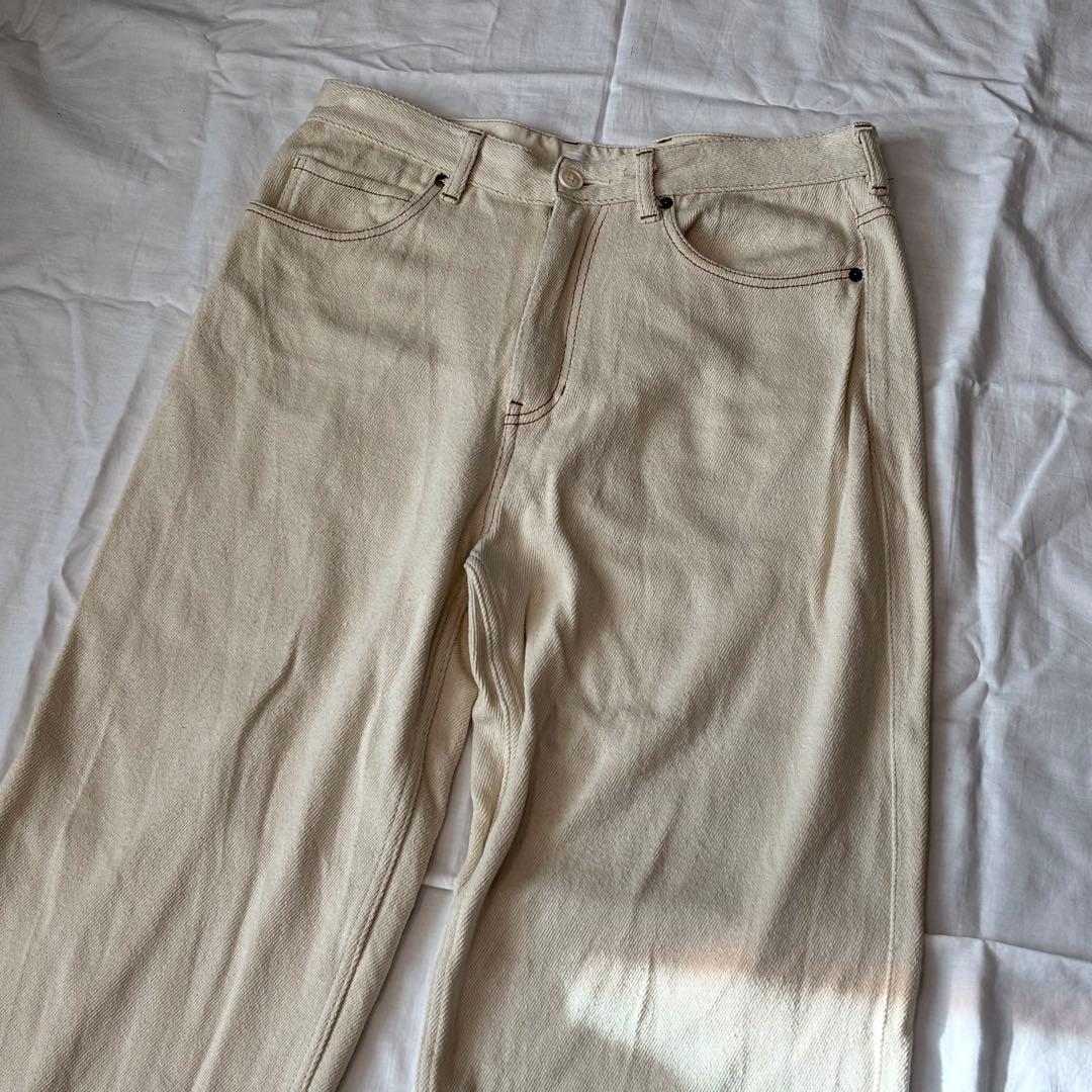 パンツ Cornier SILK NEP DENIM PANTS WHITE L
