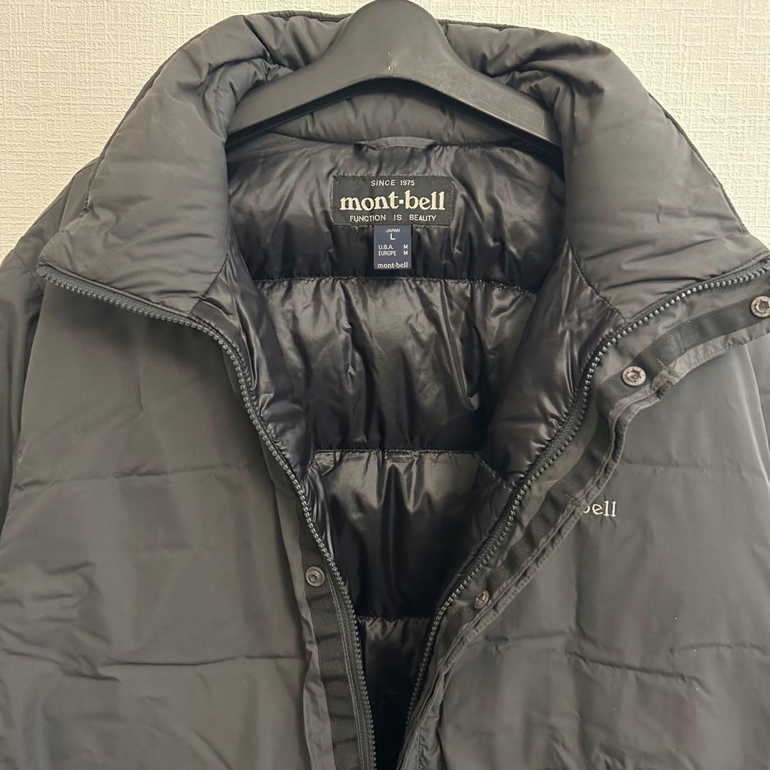 mont-bell トラベルダウンコート/ダウンジャケット/L/BLK収納袋付き