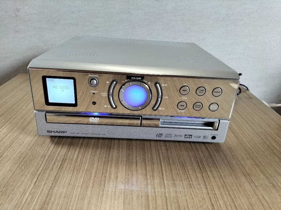 SHARP１ビット⊿Σ コンポ CD/DVD/MD再生 リモコン付き