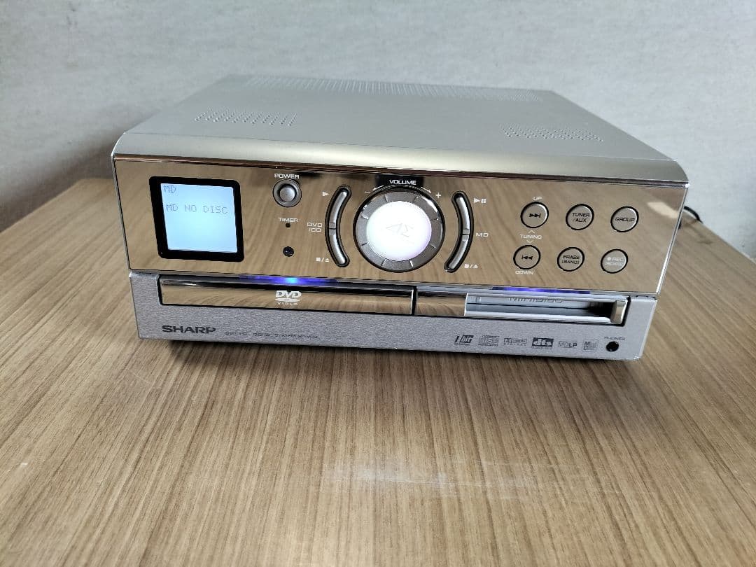 SHARP１ビット⊿Σ コンポ CD/DVD/MD再生 リモコン付き