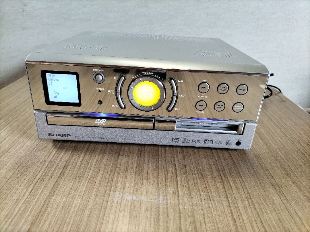 SHARP１ビット⊿Σ コンポ CD/DVD/MD再生 リモコン付き