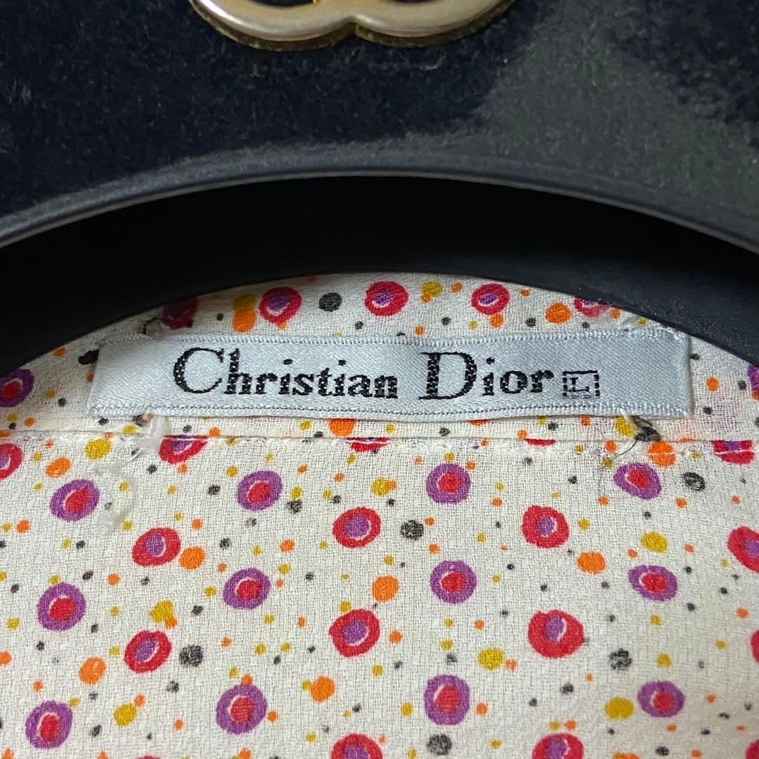 【美品】クリスチャンディオール 総柄 シャツ 長袖 ピンク Sサイズ相当