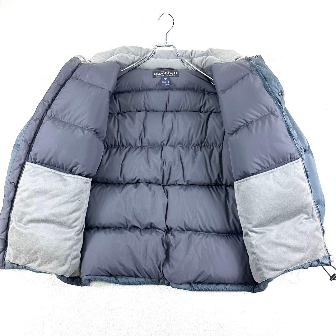 モンベル ベーシックダウンジャケット Mサイズ ネイビー系 ドローコード有